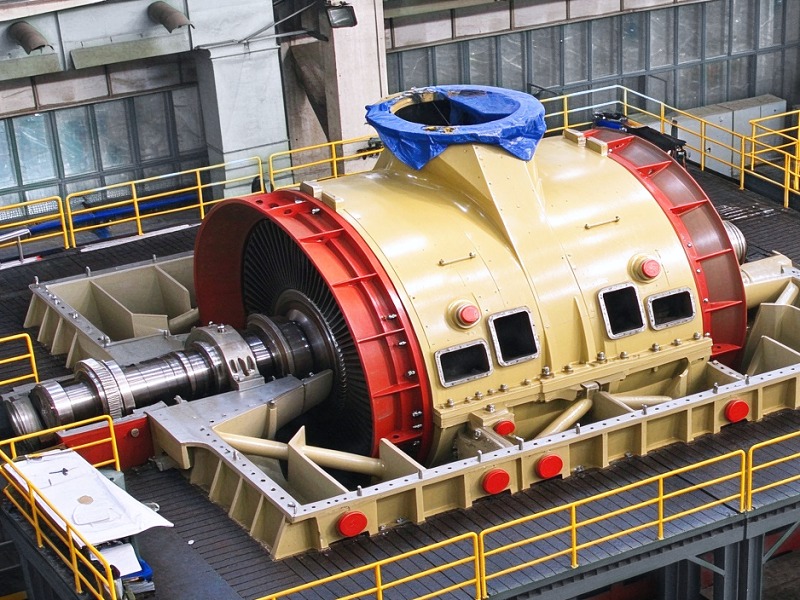Large turbine in final assembly